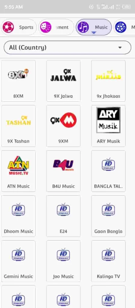 HOME PAGE 3 HD Streamz sport channel